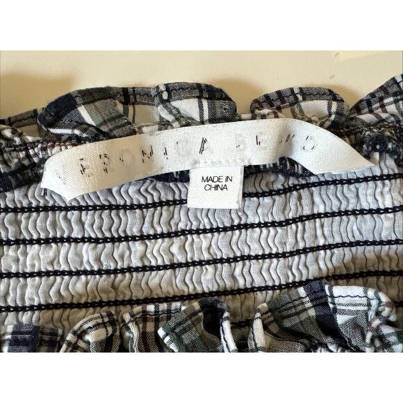 Veronica Beard Ziada Size Small Smocked Plaid Midi Dress Black White Tiered - Picture 6 of 12